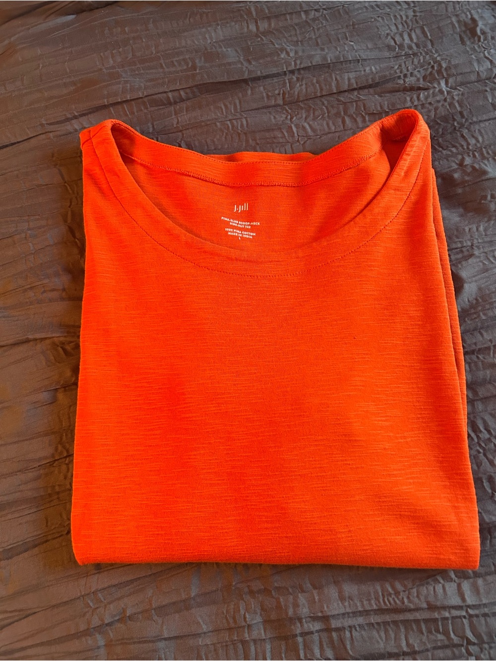 NWOT. J Jill Bright Orange Crewneck Top